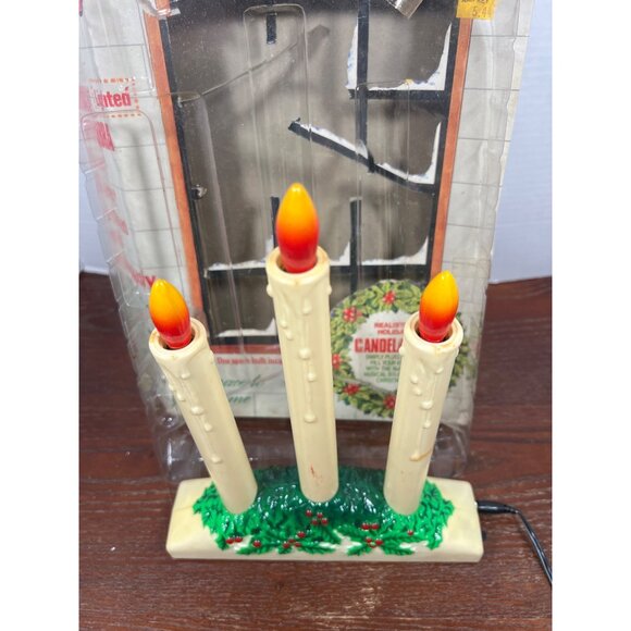 Vintage Holiday Musical Candelabra With 3 Faux Candles Plug-In Christmas Decor D - Picture 3 of 6